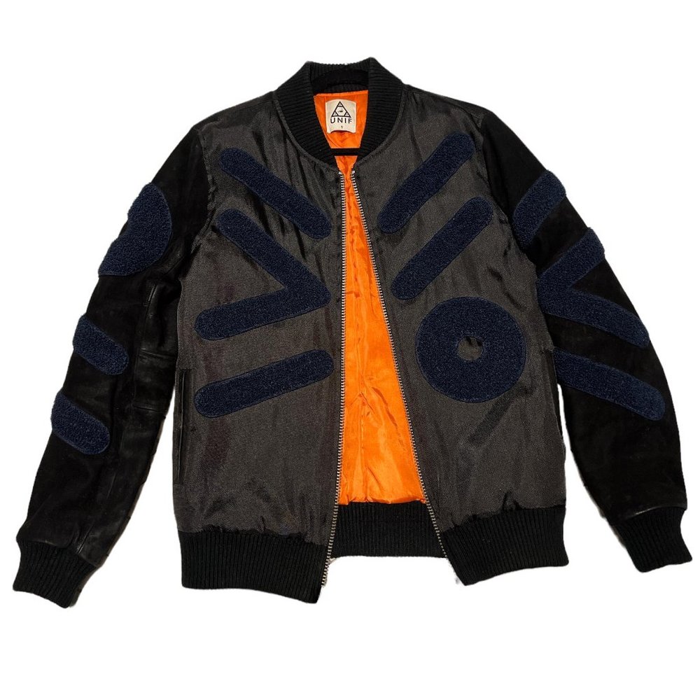 2012 UNIF Bomber Jacket Leather w/ Evil Eye